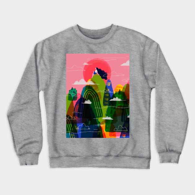 Tip of a mountain Crewneck Sweatshirt by MAGLISHNIMA